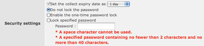 Security settings