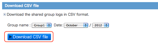 group log csv download