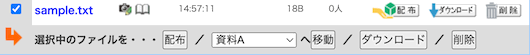選択中のファイル操作